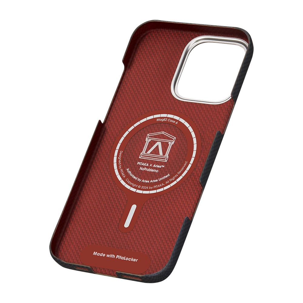 Apple iPhone 16 Pro Kılıf M-safe Şarj Özellikli Lumintex Teknolojili Fosforlu Aramid Fiber Pitaka Tactile Woven Aries Serisi NoProblemo Kapak