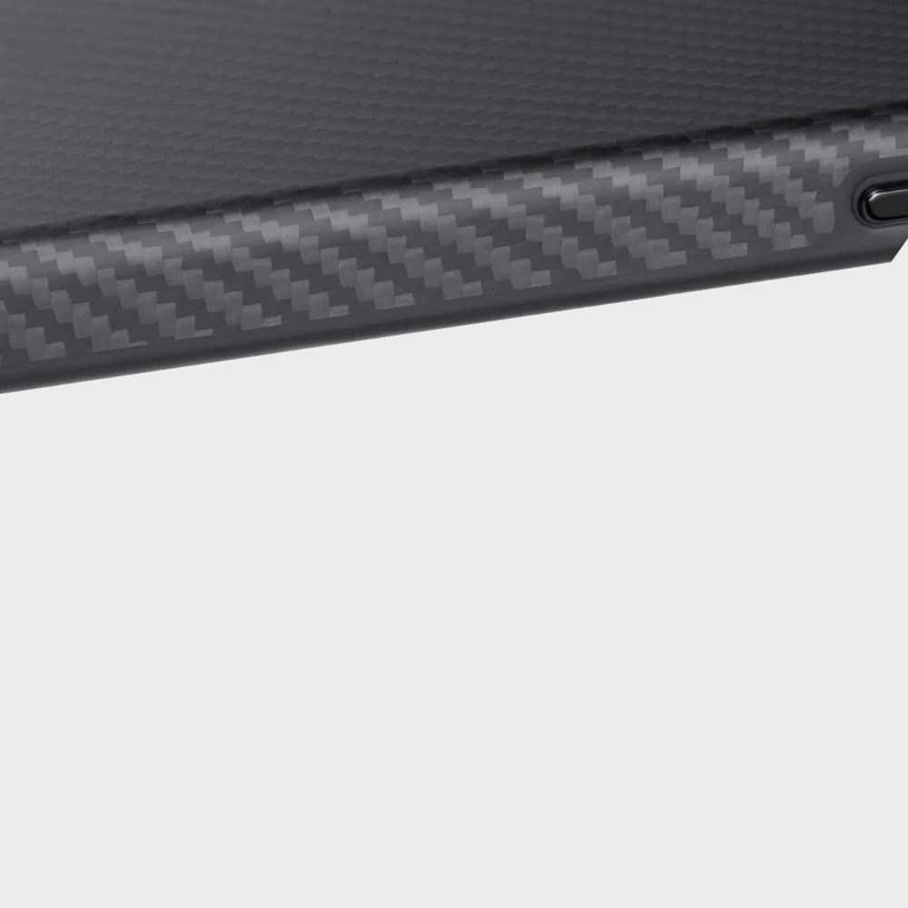 Apple iPhone 16 Pro Kılıf M-safe Şarj Özellikli Aramid Fiber Pitaka Military-Grade Classic Serisi Black-Grey Twill Kapak