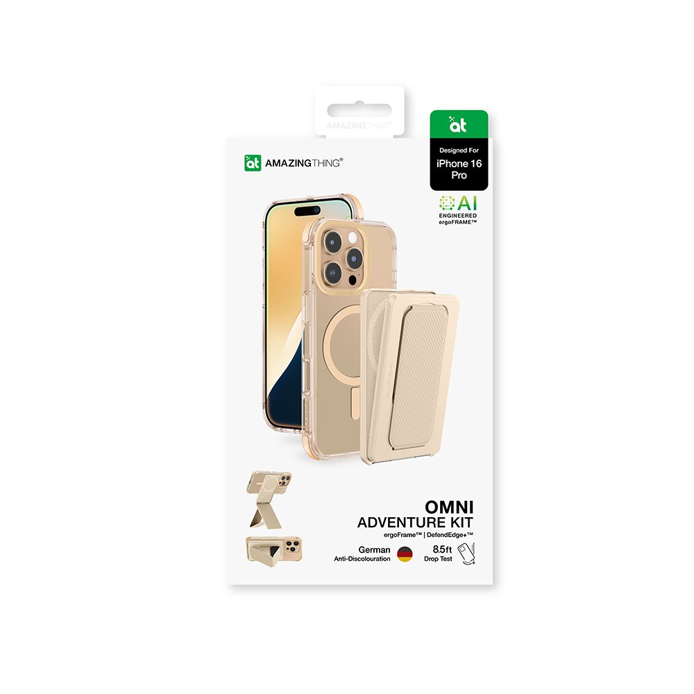Apple iPhone 16 Pro Kılıf M-safe Şarj Özellikli Standlı Set Amazingthing Omni Adventure Serisi Kapak