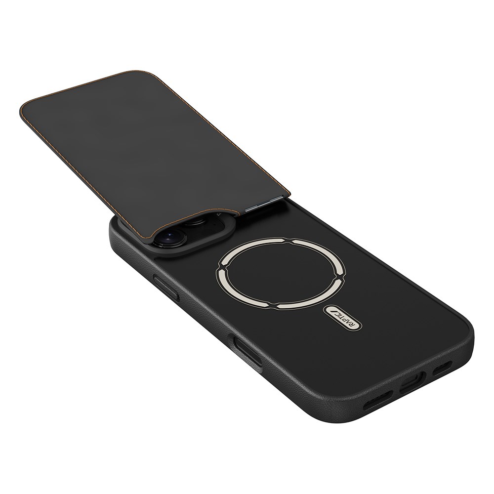 Apple iPhone 16 Pro Kılıf M-safe Şarj Özellikli Raptic Slim Wallet Serisi Deri Görünümlü Kartlıklı Standlı Kapak