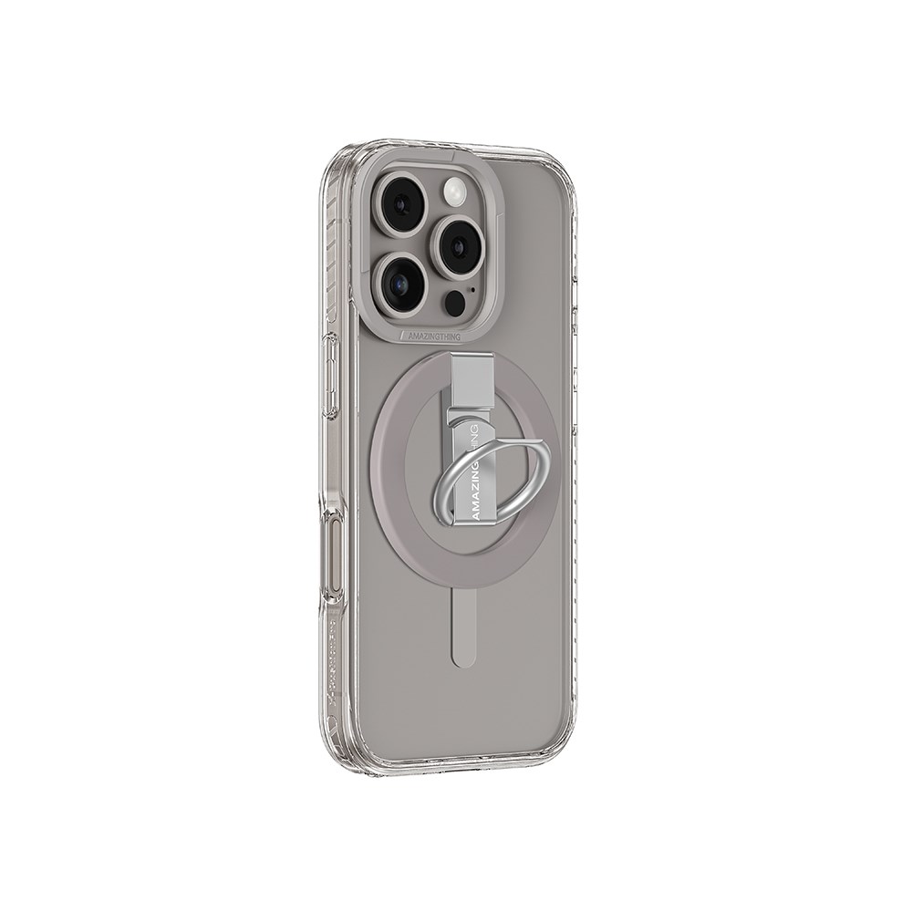 Apple iPhone 16 Pro Kılıf M-safe Şarj Özellikli Yüzük Standlı Amazingthing Titan Pro Serisi Kapak