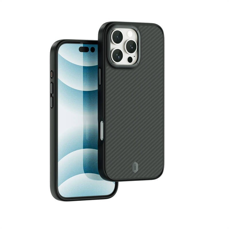 Apple iPhone 16 Pro Kılıf Wiwu DCC-205 M-safe Şarj Özellikli Aramid Fiber Tasarım Kapak