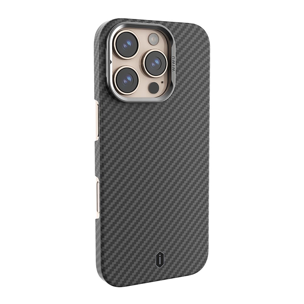 Apple iPhone 16 Pro Kılıf Wiwu DCC-206 M-safe Şarj Özellikli Kamera Standlı Aramid Fiber Tasarım Kapak