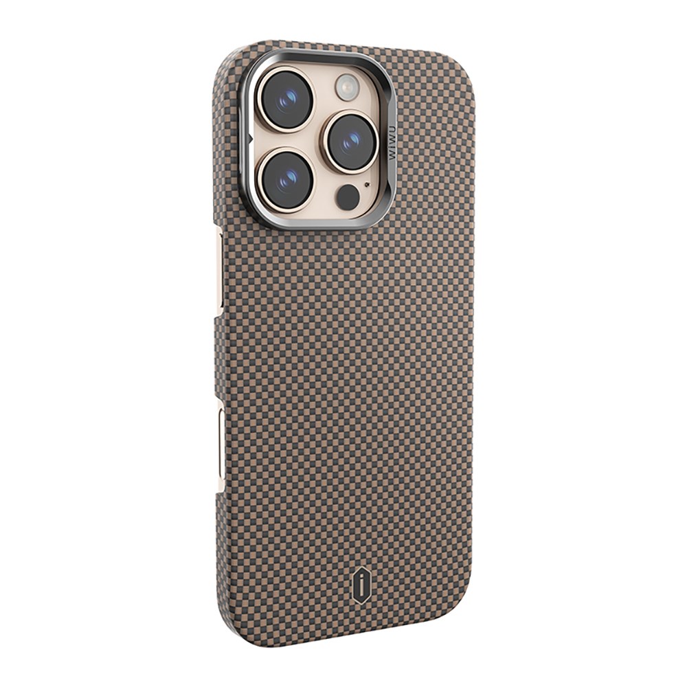 Apple iPhone 16 Pro Kılıf Wiwu DCC-208 M-safe Şarj Özellikli Kamera Standlı Aramid Fiber Tasarım Kapak