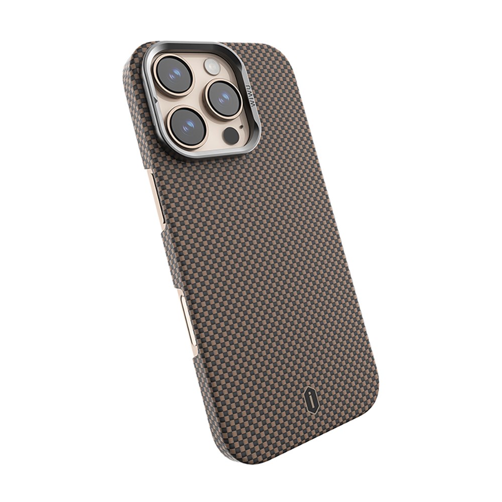 Apple iPhone 16 Pro Kılıf Wiwu DCC-208 M-safe Şarj Özellikli Kamera Standlı Aramid Fiber Tasarım Kapak