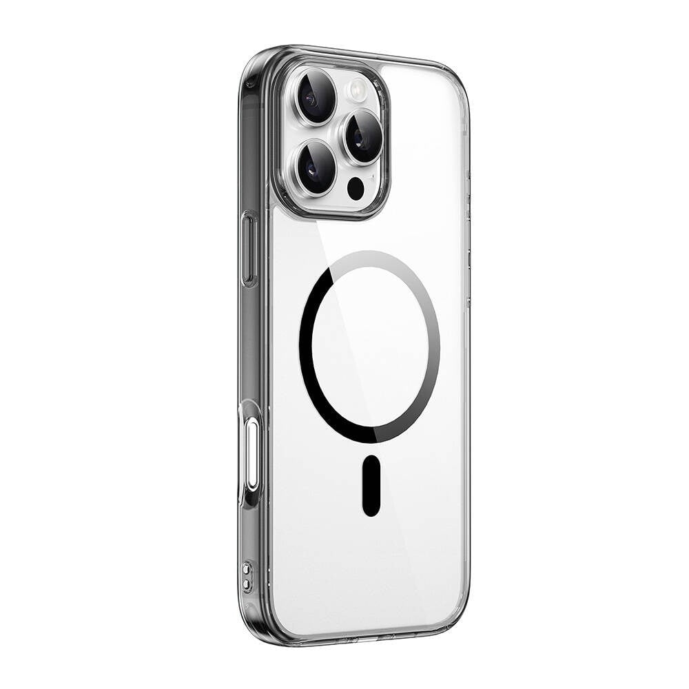 Apple iPhone 16 Pro Kılıf Wiwu MCC-101 iShield Pro Serisi M-safe Şarj Özellikli Crystal Sert PC Kapak