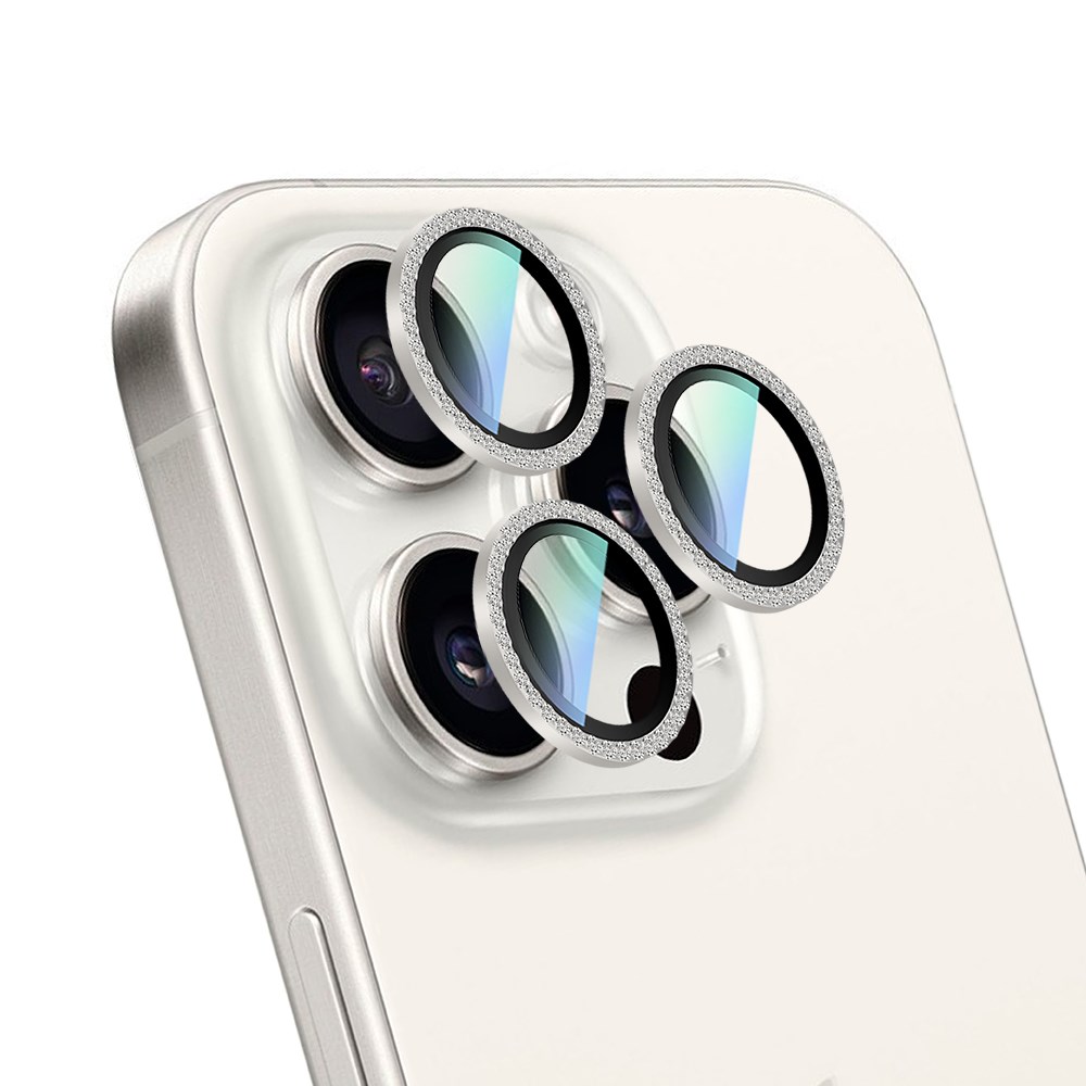 Apple iPhone 16 Pro Max CaseWorld Alloy Sparkling Diamond Serisi Taşlı Lens Koruyucu
