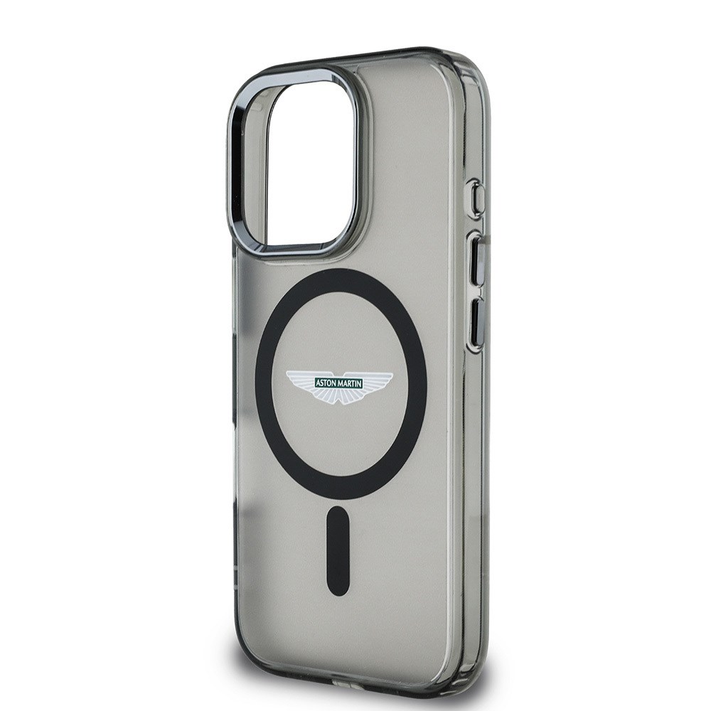Apple iPhone 16 Pro Max Kılıf Aston Martin Orjinal Lisanslı M-safe Şarj Özellikli IML Baskı Logolu Buzlu Kapak