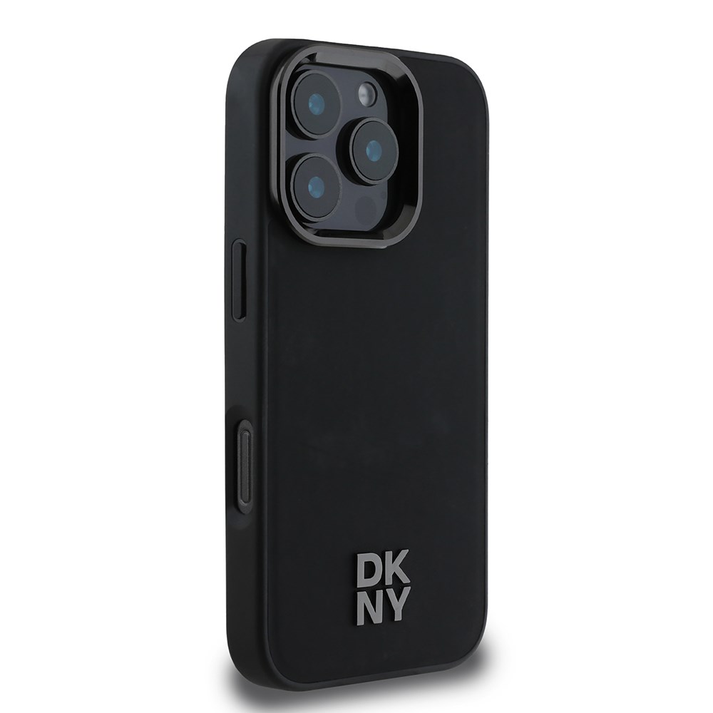 Apple iPhone 16 Pro Max Kılıf DKNY Orjinal Lisanslı M-safe Şarj Özellikli Metal Logolu PU Deri Plain Kapak