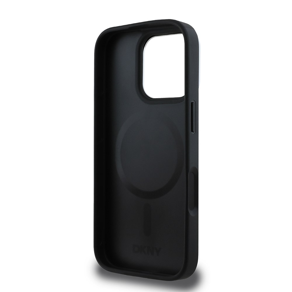 Apple iPhone 16 Pro Max Kılıf DKNY Orjinal Lisanslı M-safe Şarj Özellikli 3D Yazılı Checkered Pattern Kapak