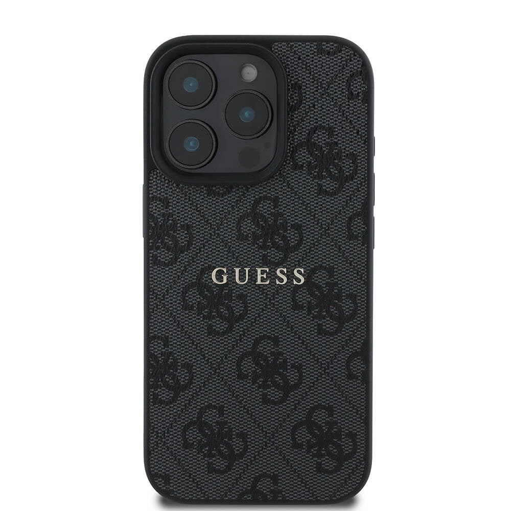 Apple iPhone 16 Pro Max Kılıf Guess Orjinal Lisanslı M-safe Şarj Özellikli 4G Desenli Yazı Logolu Kapak