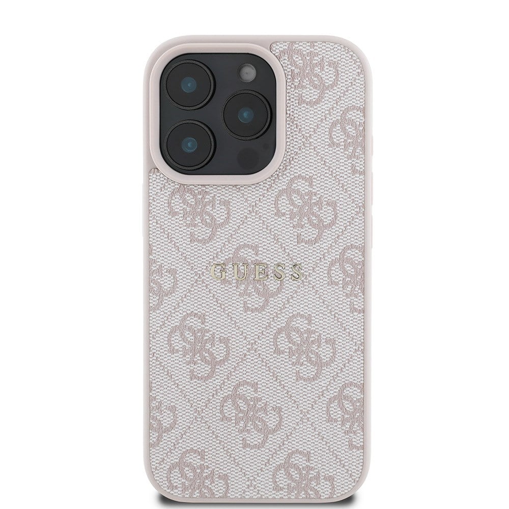 Apple iPhone 16 Pro Max Kılıf Guess Orjinal Lisanslı M-safe Şarj Özellikli 4G Desenli Yazı Logolu Kapak
