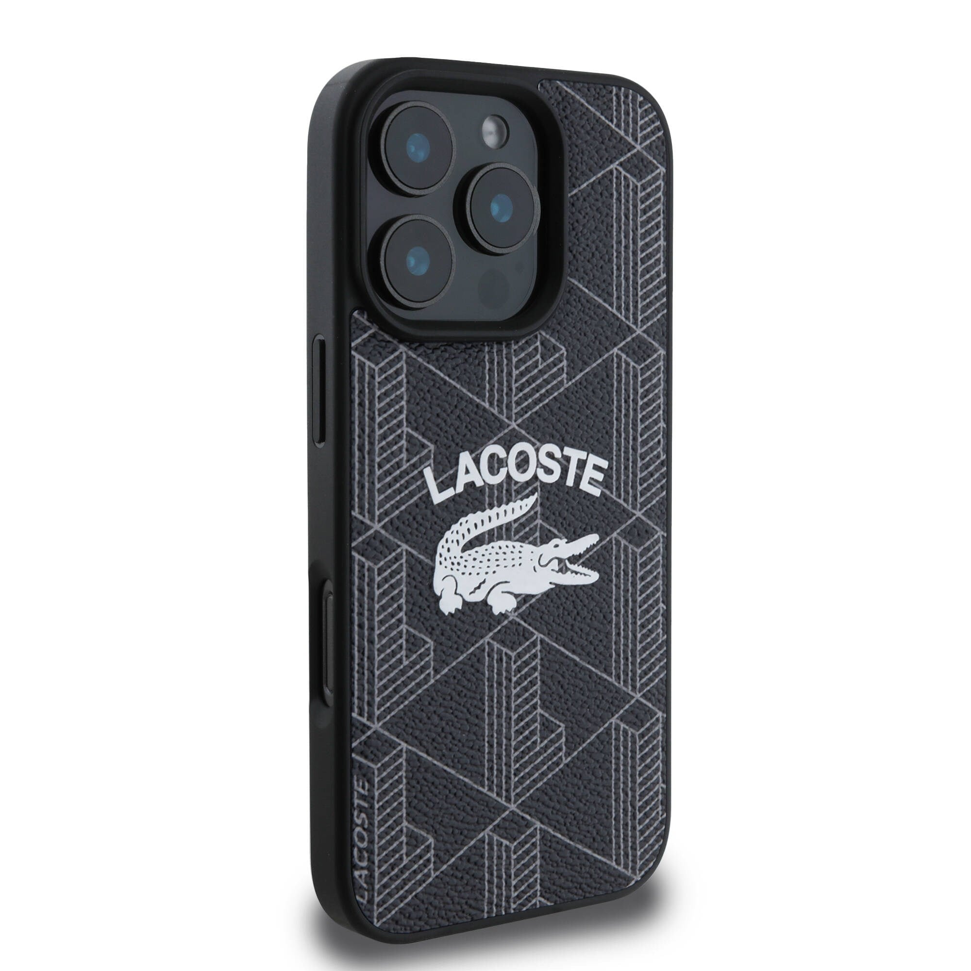 Apple iPhone 16 Pro Max Kılıf Lacoste Orjinal Lisanslı M-safe Şarj Özellikli Mono Vintage Logo Kapak