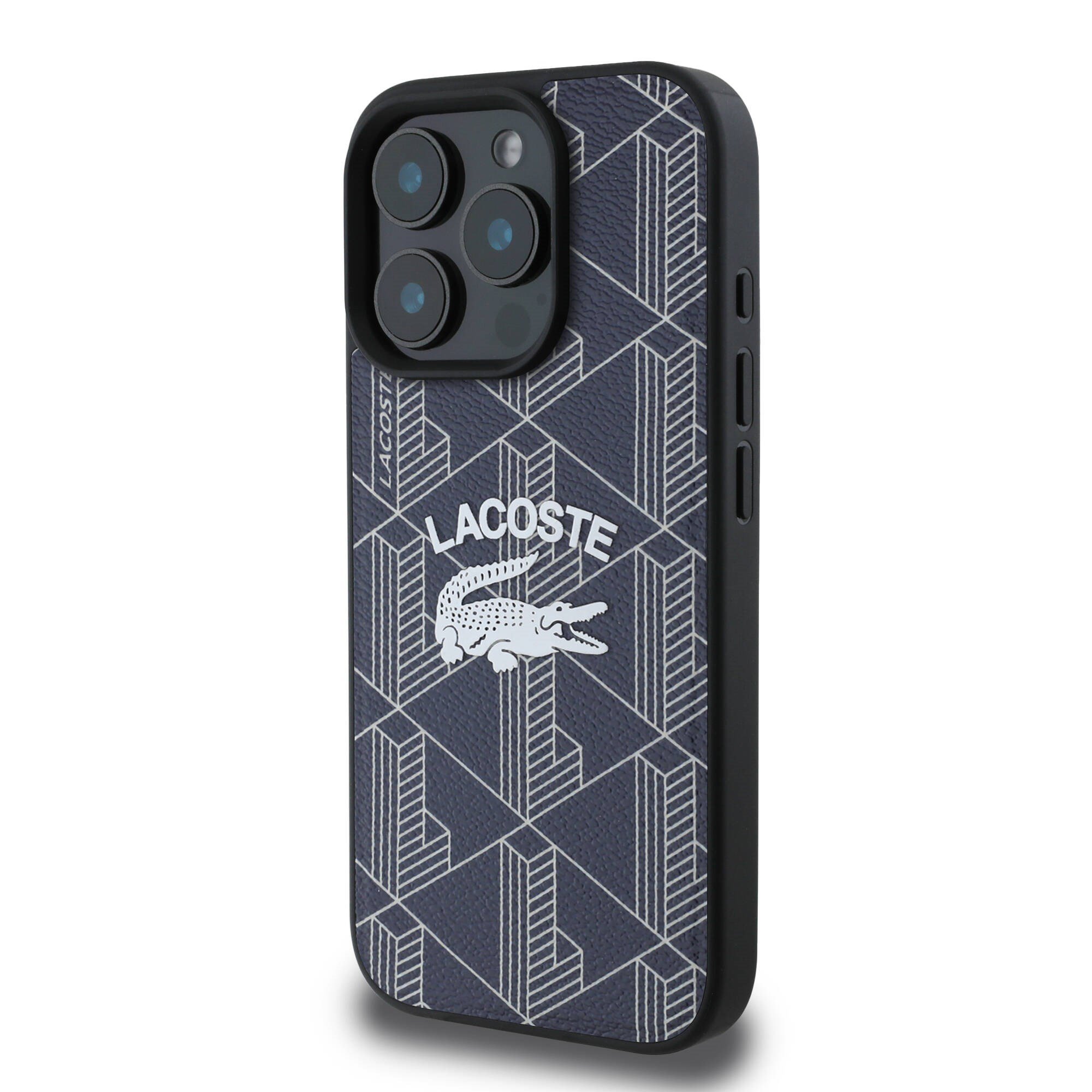 Apple iPhone 16 Pro Max Kılıf Lacoste Orjinal Lisanslı M-safe Şarj Özellikli Mono Vintage Logo Kapak
