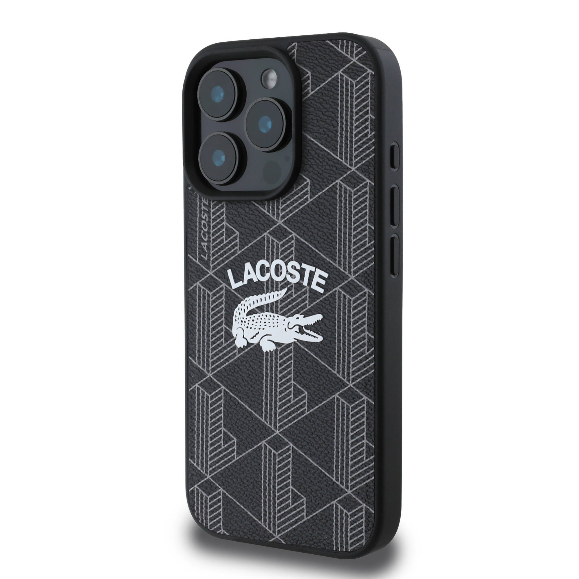 Apple iPhone 16 Pro Max Kılıf Lacoste Orjinal Lisanslı M-safe Şarj Özellikli Mono Vintage Logo Kapak