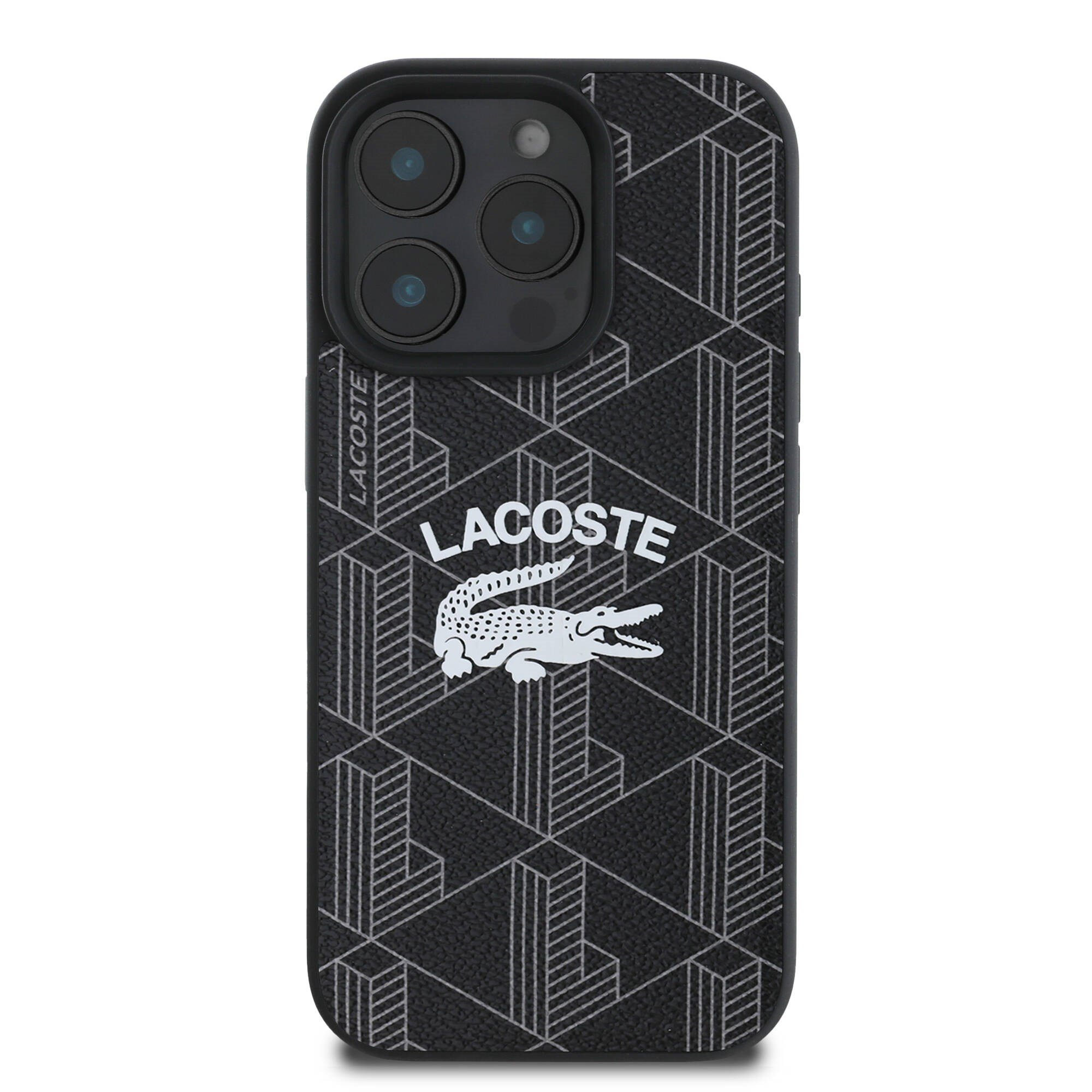 Apple iPhone 16 Pro Max Kılıf Lacoste Orjinal Lisanslı M-safe Şarj Özellikli Mono Vintage Logo Kapak