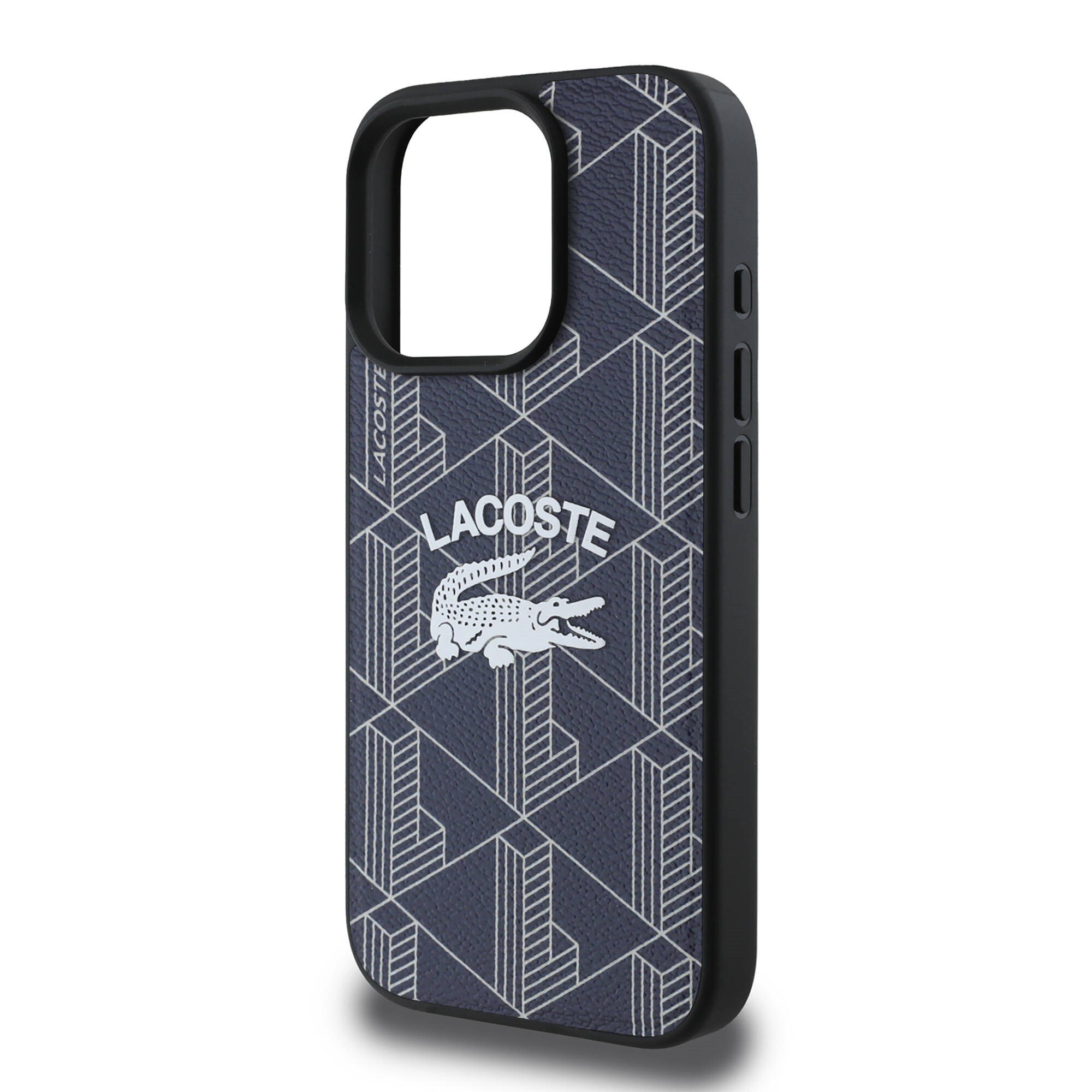 Apple iPhone 16 Pro Max Kılıf Lacoste Orjinal Lisanslı M-safe Şarj Özellikli Mono Vintage Logo Kapak