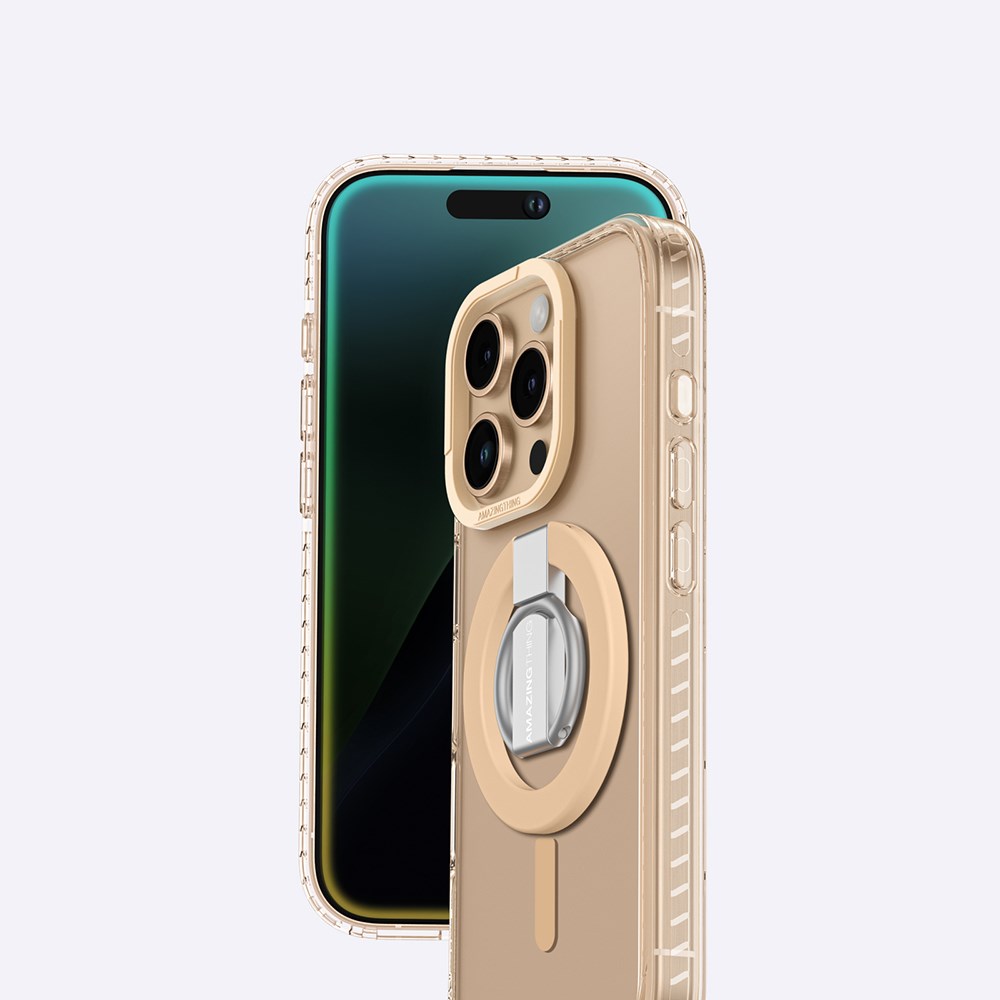 Apple iPhone 16 Pro Max Kılıf M-safe Şarj Özellikli Yüzük Standlı Amazingthing Titan Pro Serisi Kapak