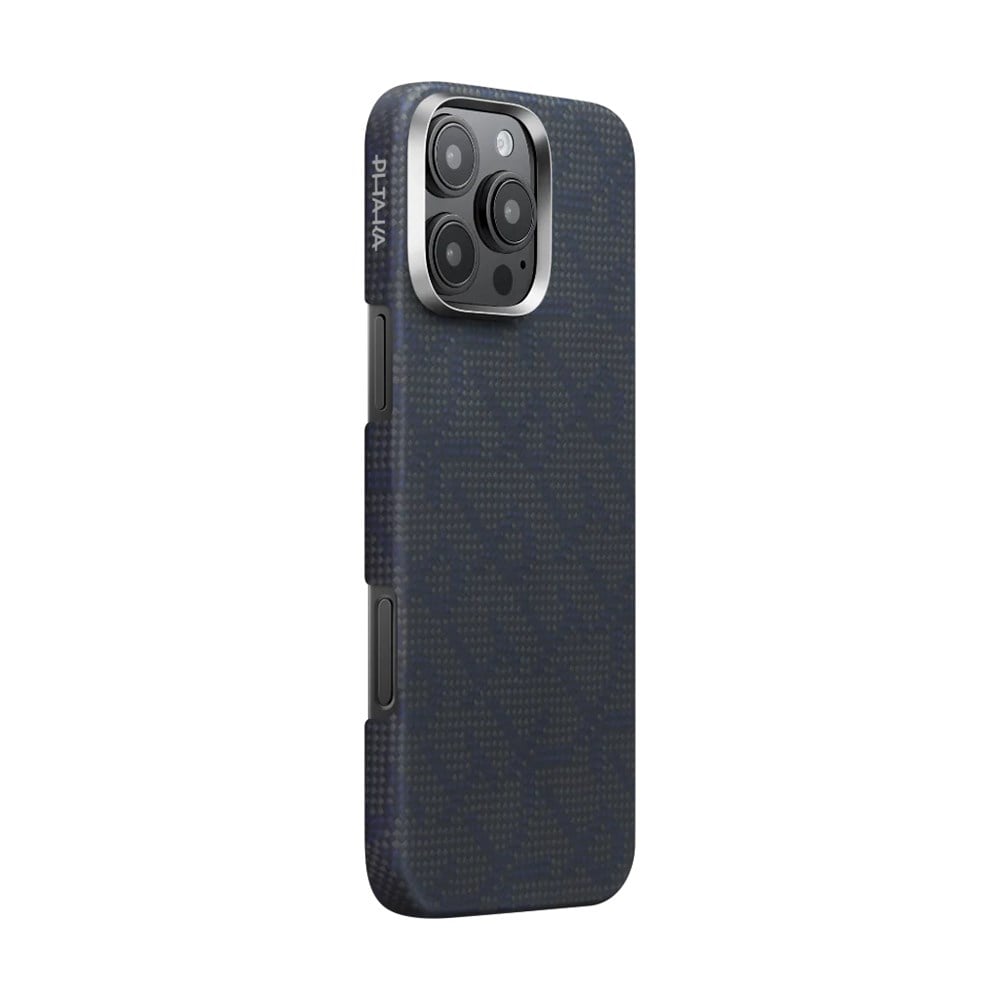 Apple iPhone 16 Pro Max Kılıf M-safe Şarj Özellikli Aramid Fiber Pitaka Tactile Woven Monogram Serisi Kapak