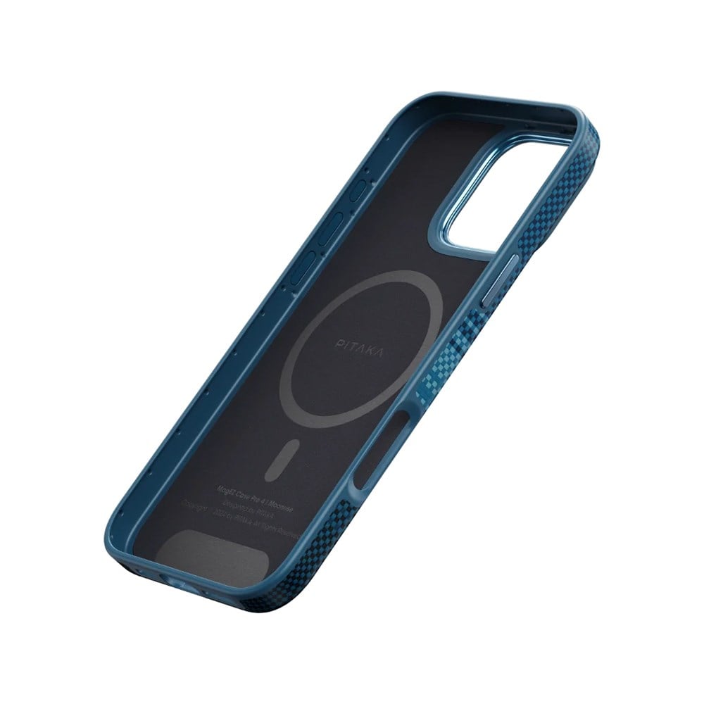 Apple iPhone 16 Pro Max Kılıf M-safe Şarj Özellikli Aramid Fiber Pitaka Military-Grade Sunset-Moonrise Serisi Moonrise Kapak