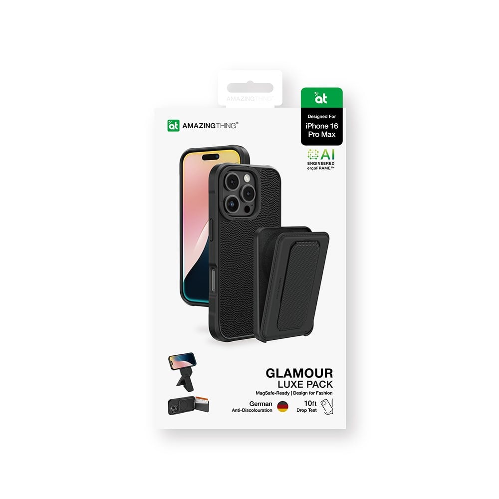 Apple iPhone 16 Pro Max Kılıf M-safe Şarj Özellikli Standlı Kartlıklı Set Amazingthing Glamour Luxe Serisi Kapak