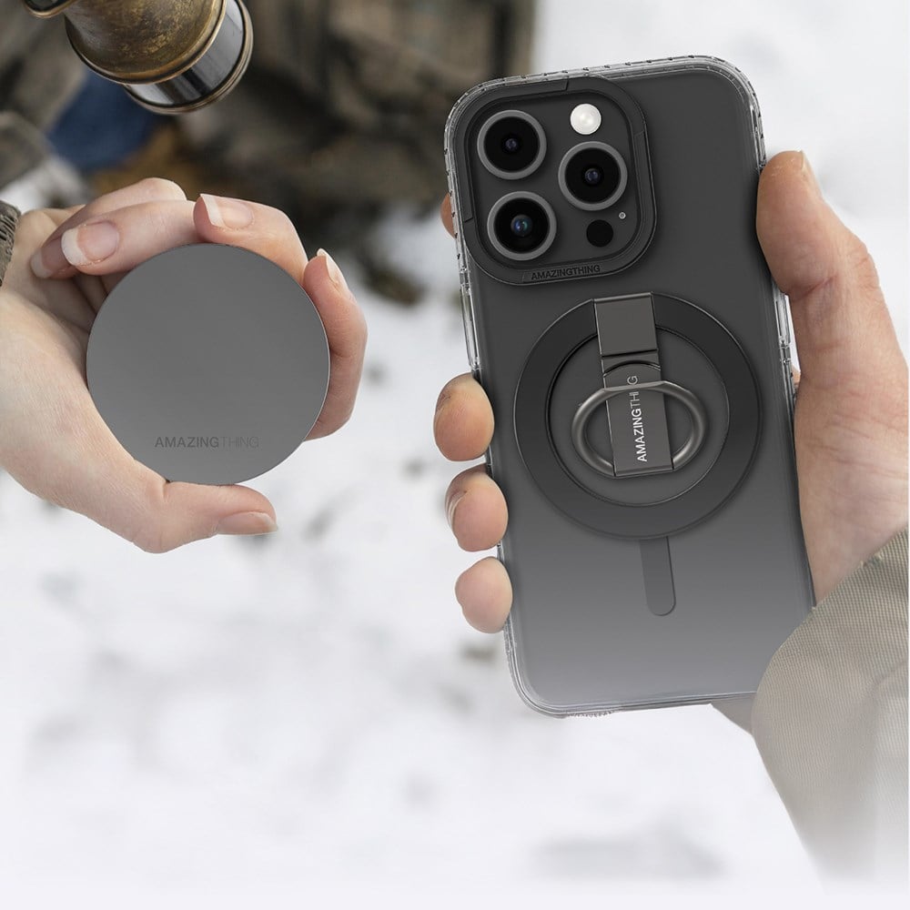 Apple iPhone 16 Pro Max Kılıf M-safe Şarj Özellikli Yüzük Standlı Amazingthing Titan Pro Serisi Kapak