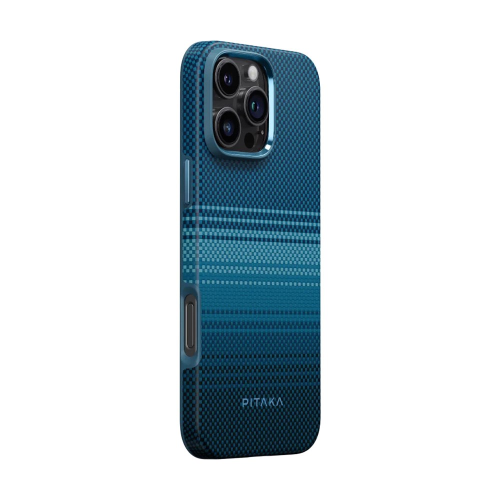 Apple iPhone 16 Pro Max Kılıf M-safe Şarj Özellikli Aramid Fiber Pitaka Military-Grade Sunset-Moonrise Serisi Moonrise Kapak