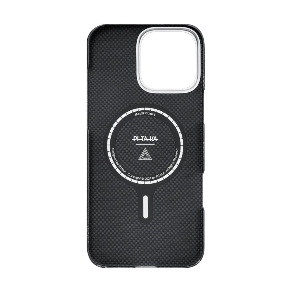 Apple iPhone 16 Pro Max Kılıf M-safe Şarj Özellikli Aramid Fiber Re-TROS Tasarımlı Pitaka Tactile Woven Rebuilding Serisi Kapak
