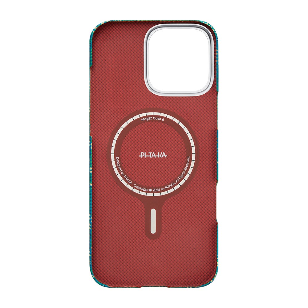 Apple iPhone 16 Pro Max Kılıf M-safe Şarj Özellikli Aramid Fiber Pitaka Tactile Woven Monogram Serisi Kapak