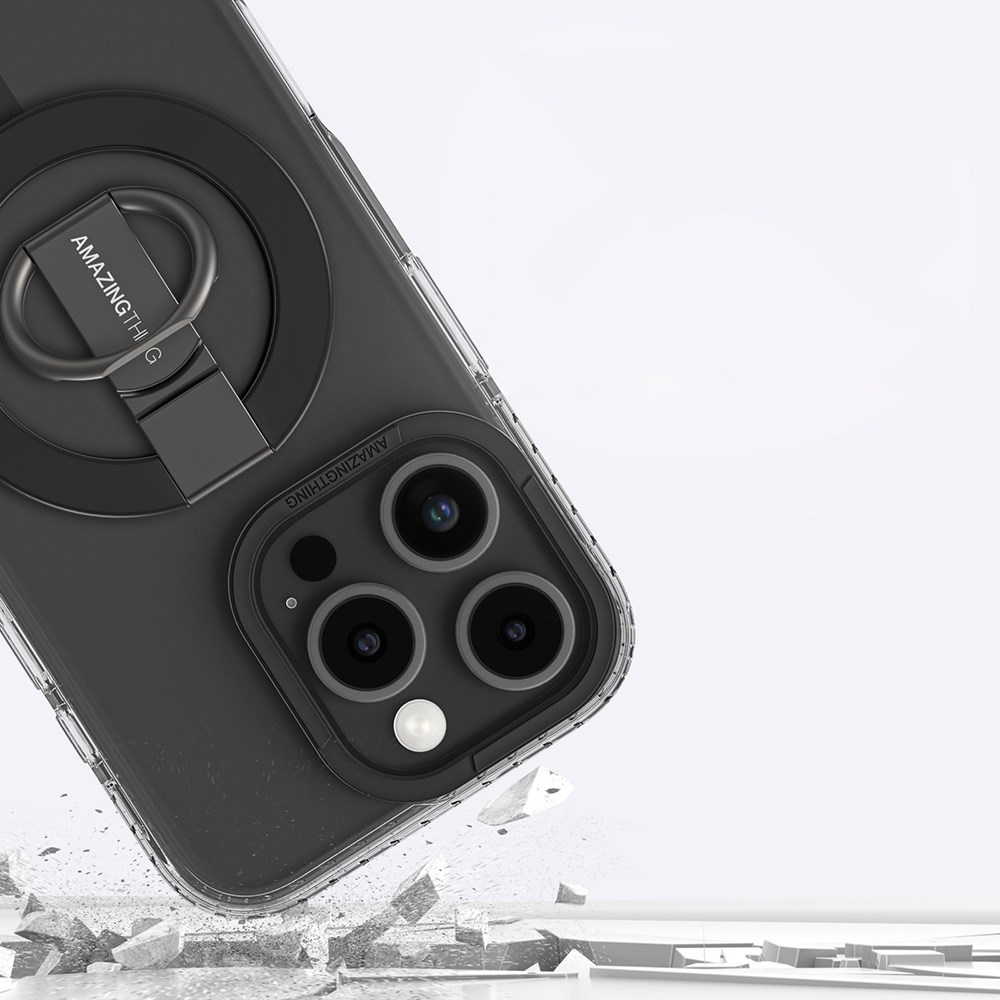 Apple iPhone 16 Pro Max Kılıf M-safe Şarj Özellikli Yüzük Standlı Amazingthing Titan Pro Serisi Kapak