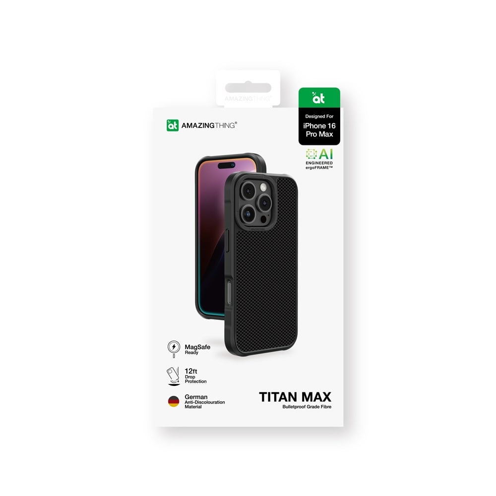 Apple iPhone 16 Pro Max Kılıf M-safe Şarj Özellikli 1500D Aramid Fiber Amazingthing Titan Max Serisi Kapak