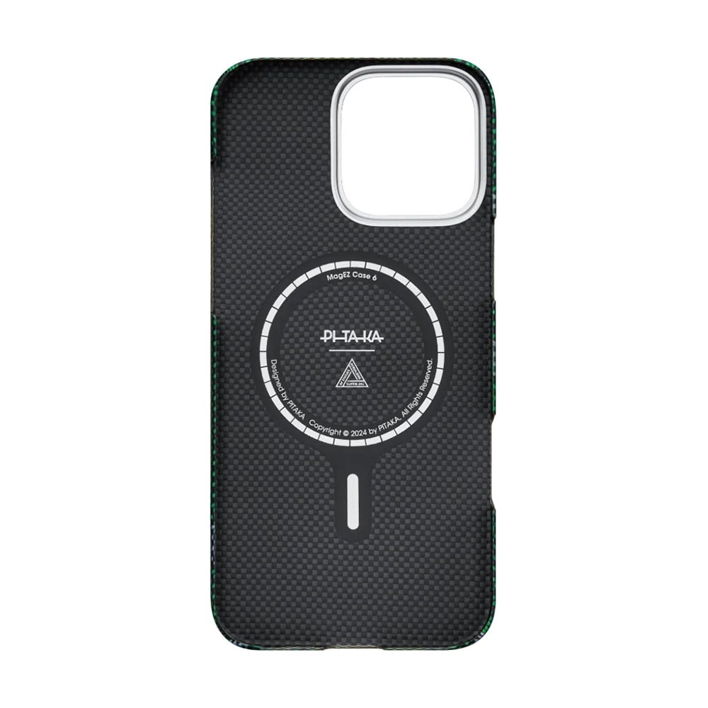 Apple iPhone 16 Pro Max Kılıf M-safe Şarj Özellikli Aramid Fiber Re-TROS Tasarımlı Pitaka Tactile Woven Rebuilding Serisi Kapak