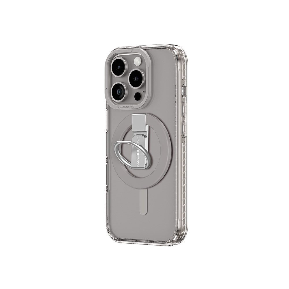 Apple iPhone 16 Pro Max Kılıf M-safe Şarj Özellikli Yüzük Standlı Amazingthing Titan Pro Serisi Kapak