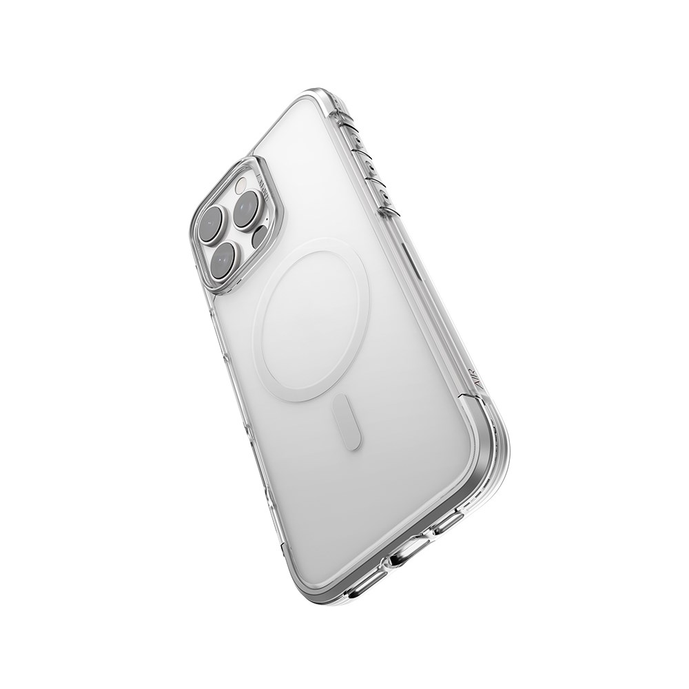 Apple iPhone 16 Pro Max Kılıf M-safe Şarj Özellikli Raptic Air Serisi Airbag Tasarımlı Metal Köşelikli Şeffaf Kapak