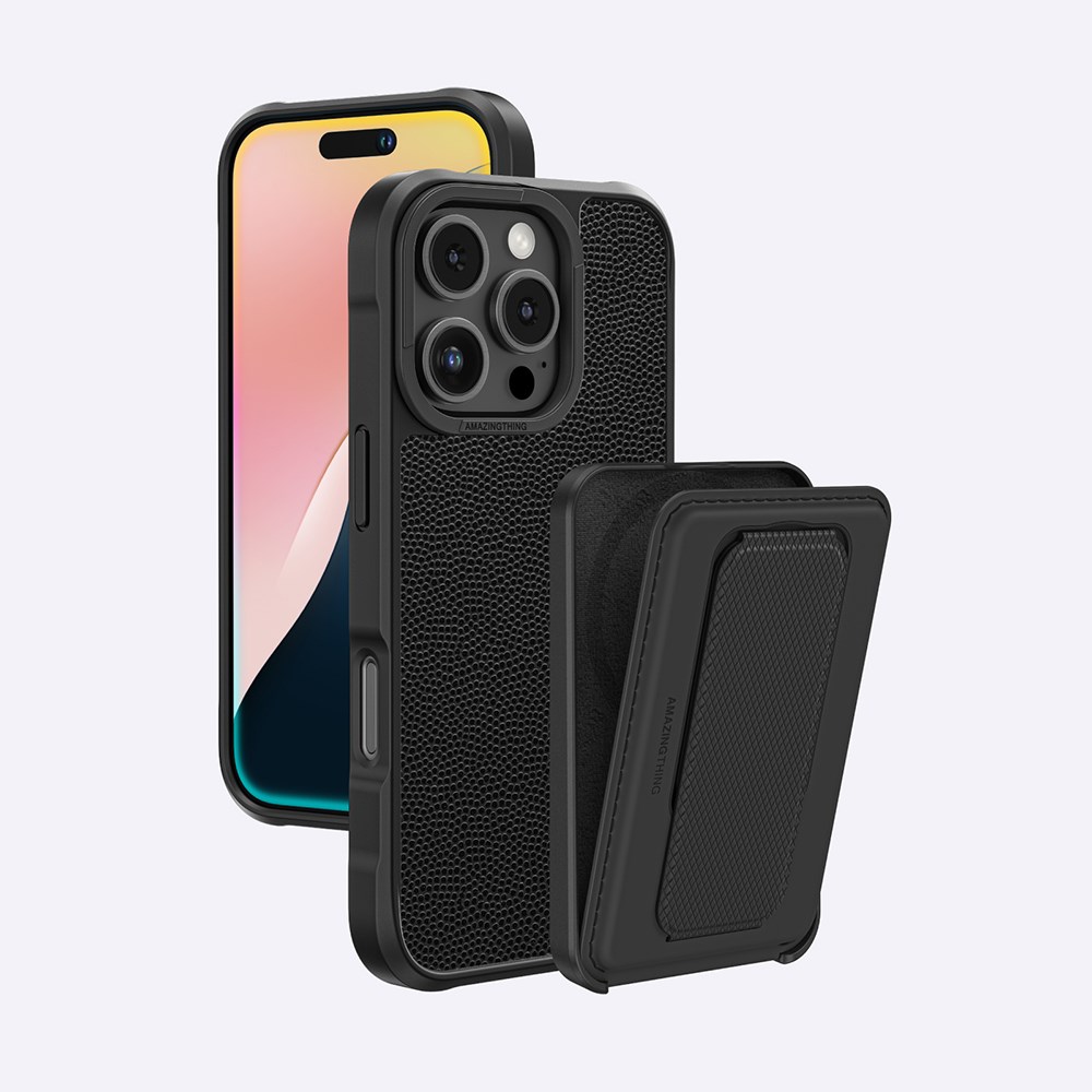 Apple iPhone 16 Pro Max Kılıf M-safe Şarj Özellikli Standlı Kartlıklı Set Amazingthing Glamour Luxe Serisi Kapak