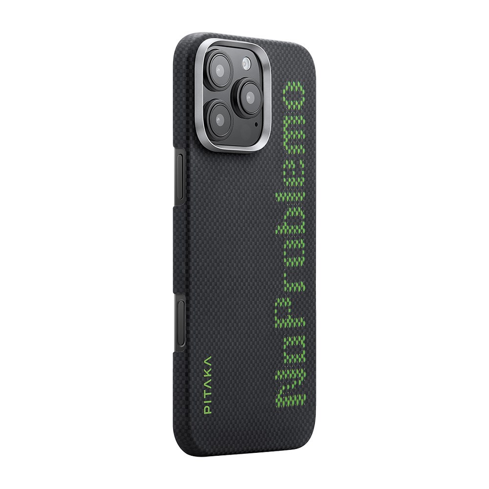 Apple iPhone 16 Pro Max Kılıf M-safe Şarj Özellikli Lumintex Teknolojili Fosforlu Aramid Fiber Pitaka Tactile Woven Aries Serisi NoProblemo Kapak
