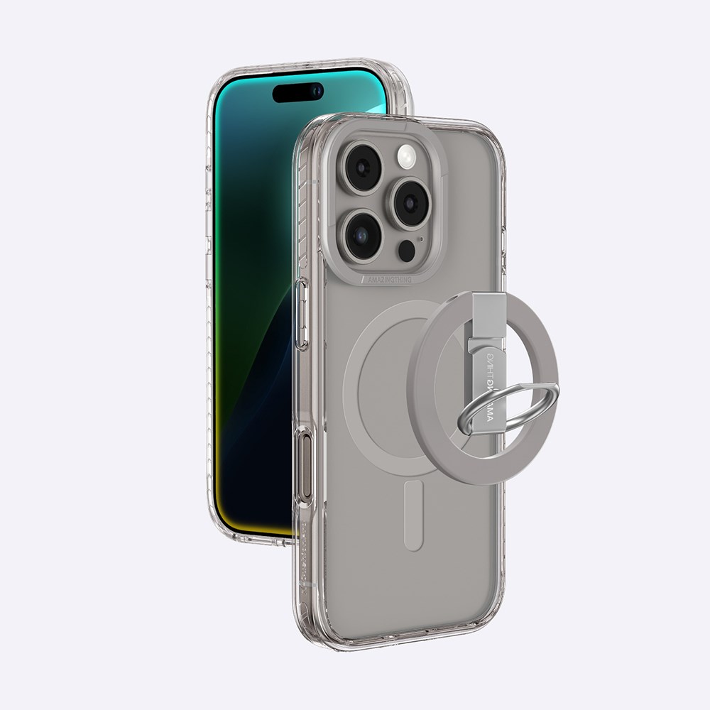 Apple iPhone 16 Pro Max Kılıf M-safe Şarj Özellikli Yüzük Standlı Amazingthing Titan Pro Serisi Kapak