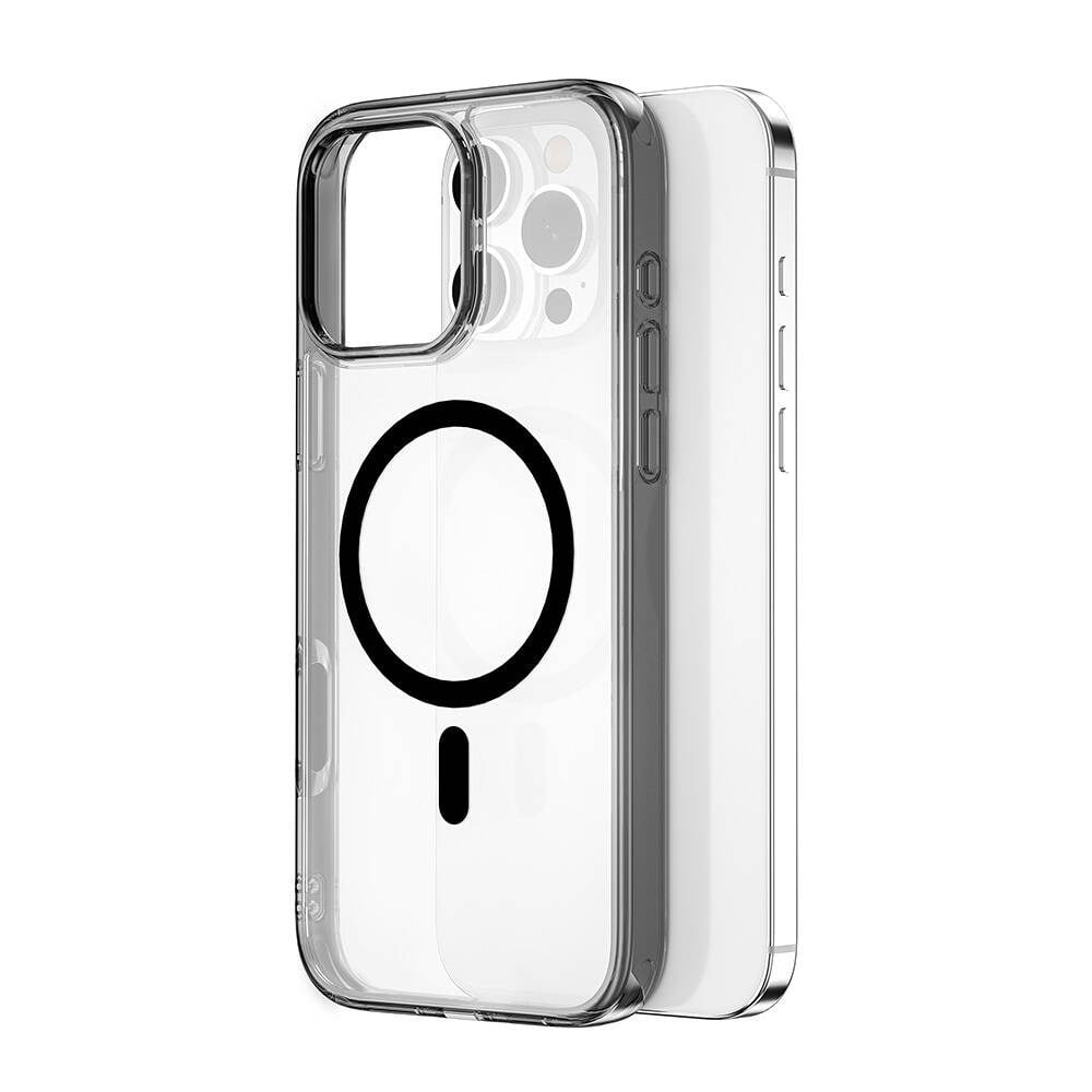 Apple iPhone 16 Pro Max Kılıf Wiwu MCC-101 iShield Pro Serisi M-safe Şarj Özellikli Crystal Sert PC Kapak