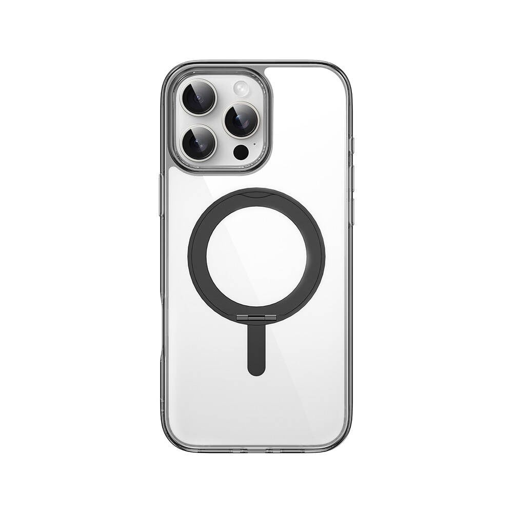 Apple iPhone 16 Pro Max Kılıf Wiwu MCC-201 iShield Ultra Serisi M-safe Şarj Özellikli Standlı Crystal Sert PC Kapak