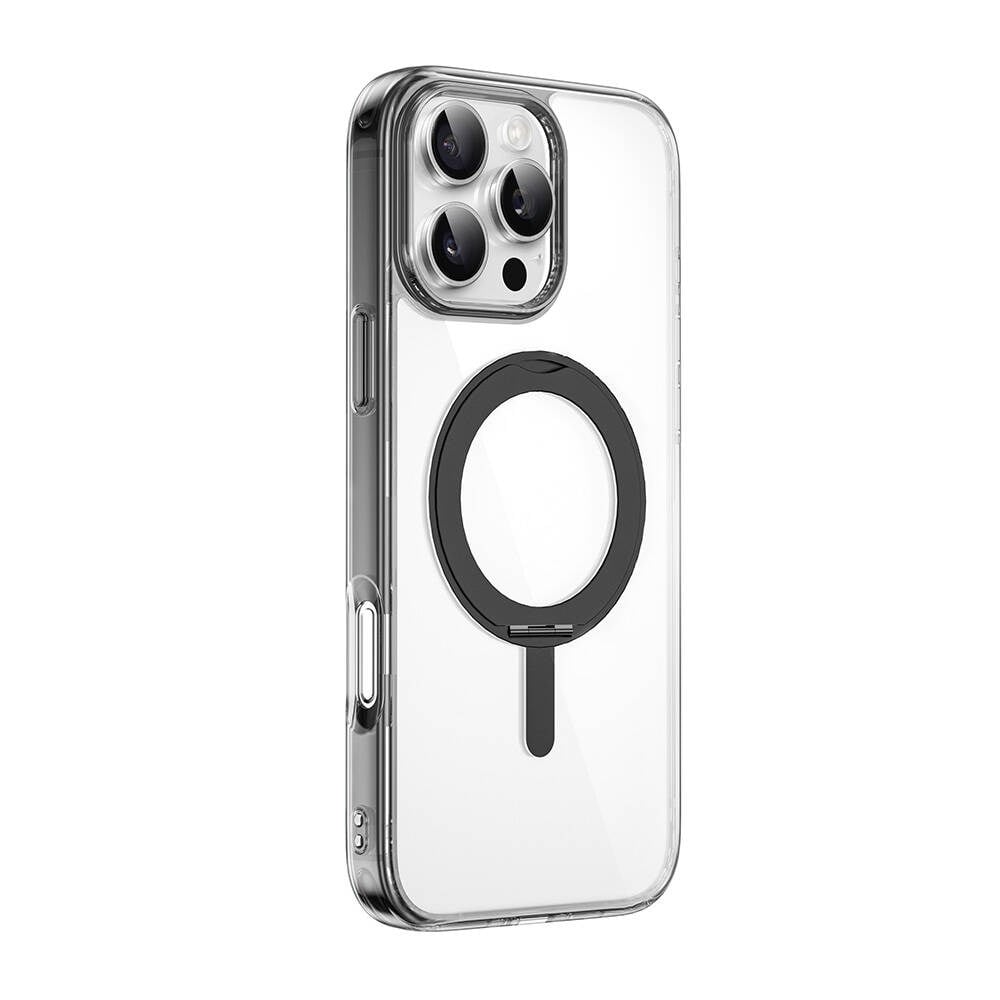 Apple iPhone 16 Pro Max Kılıf Wiwu MCC-201 iShield Ultra Serisi M-safe Şarj Özellikli Standlı Crystal Sert PC Kapak
