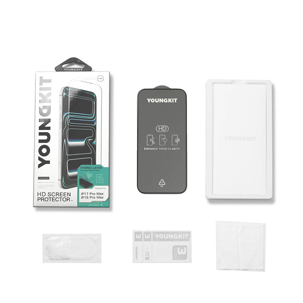 Apple iPhone 16 Pro Max Youngkit 2.5D Parmak İzi Bırakmayan 0.33mm Temperli Cam Ekran Koruyucu