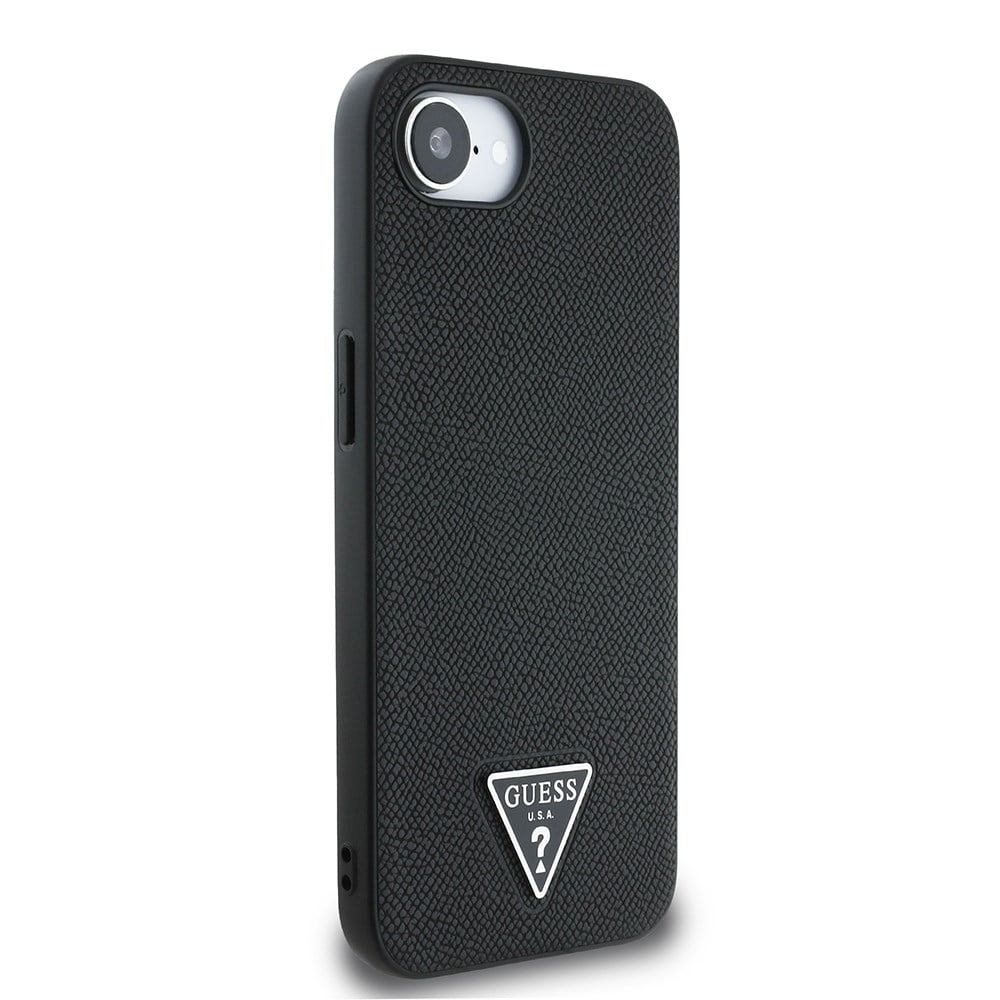 Apple iPhone 16E Kılıf Guess Orjinal Lisanslı M-safe Şarj Özellikli Grained Triangle Kapak