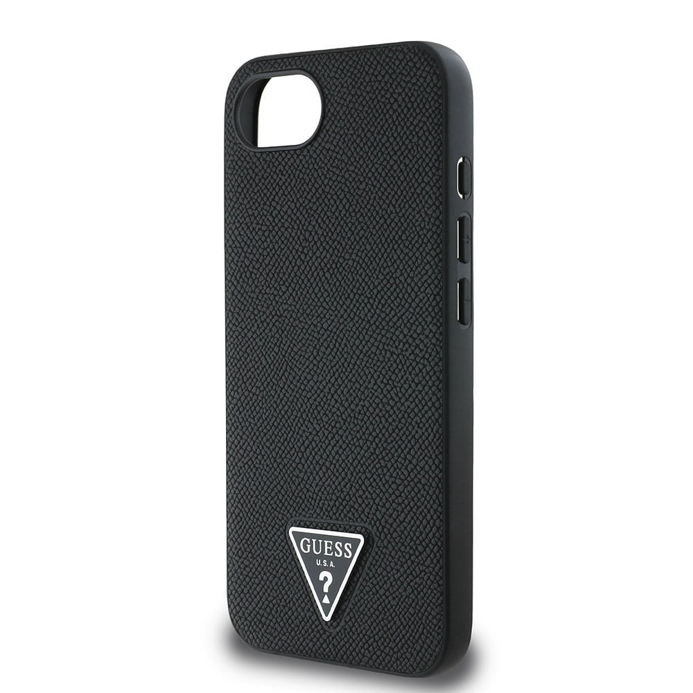 Apple iPhone 16E Kılıf Guess Orjinal Lisanslı M-safe Şarj Özellikli Grained Triangle Kapak