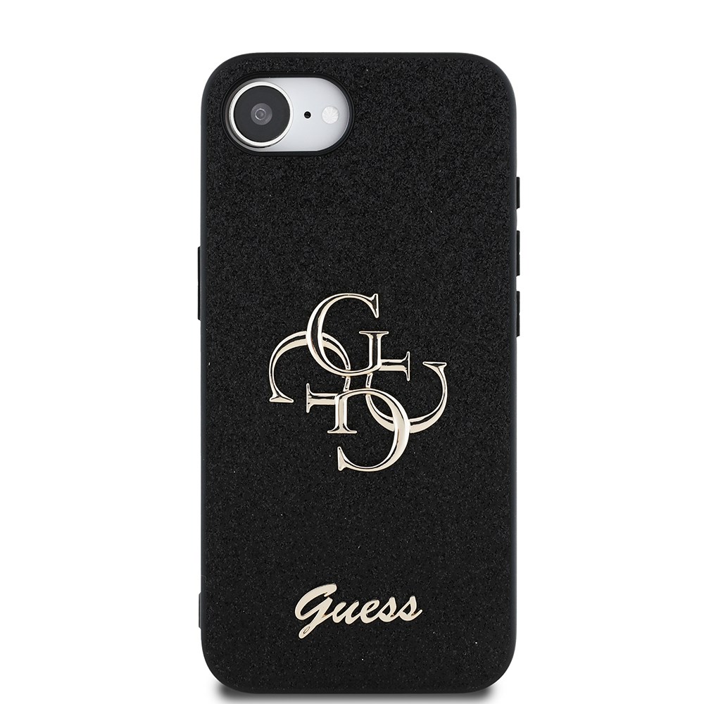Apple iPhone 16E Kılıf Guess Orjinal Lisanslı 4G Büyük Metal Logolu Glitter Kapak