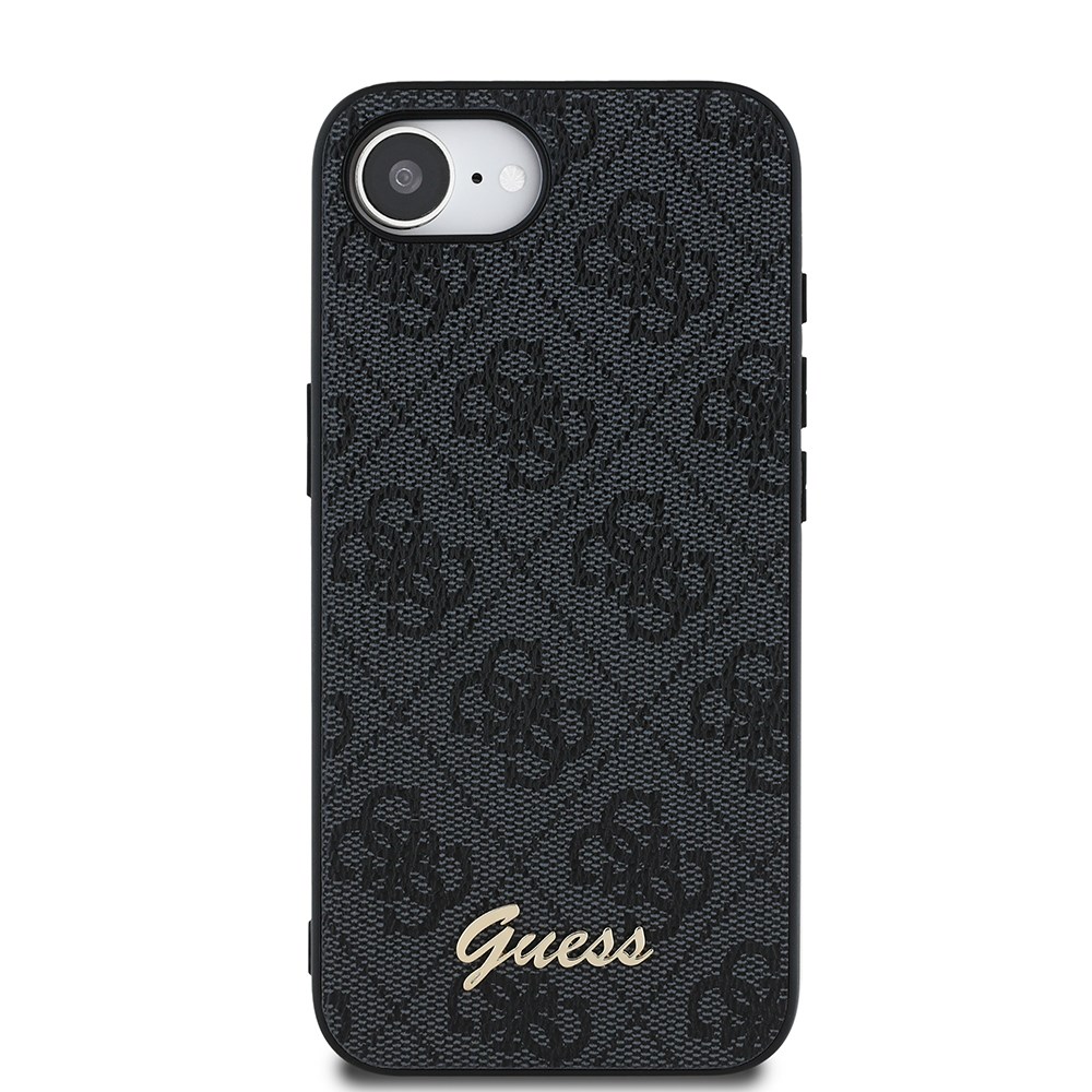 Apple iPhone 16E Kılıf Guess Orjinal Lisanslı 4G Desenli Script Metal Logolu Kapak