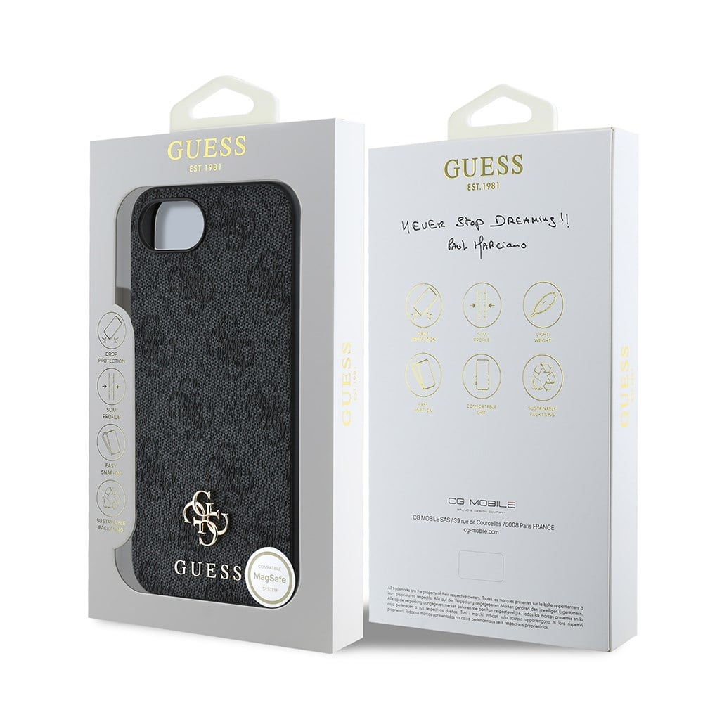 Apple iPhone 16E Kılıf Guess Orjinal Lisanslı M-safe Şarj Özellikli Small 4G Classic Kapak
