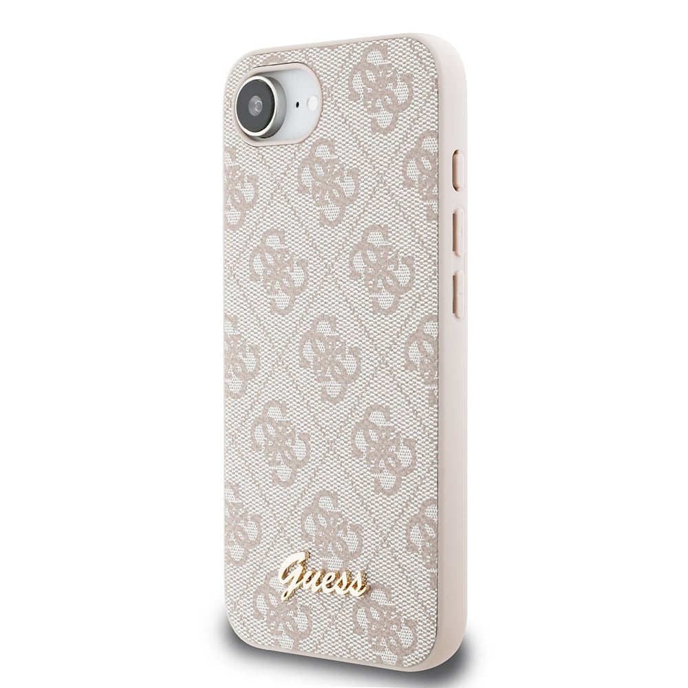 Apple iPhone 16E Kılıf Guess Orjinal Lisanslı 4G Desenli Script Metal Logolu Kapak
