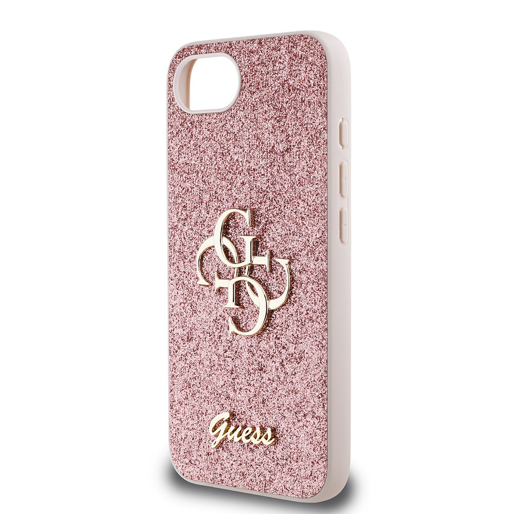Apple iPhone 16E Kılıf Guess Orjinal Lisanslı 4G Büyük Metal Logolu Glitter Kapak