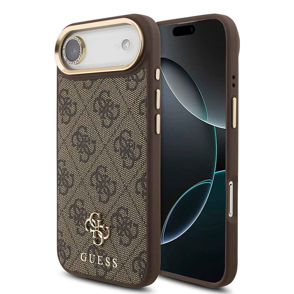 Apple iPhone 17 Air Guess Orjinal Lisanslı 4G ve Yazı Logolu Kılıf + Ekran Koruyucu + Lens Koruyucu 3in1 Aksesuar Seti