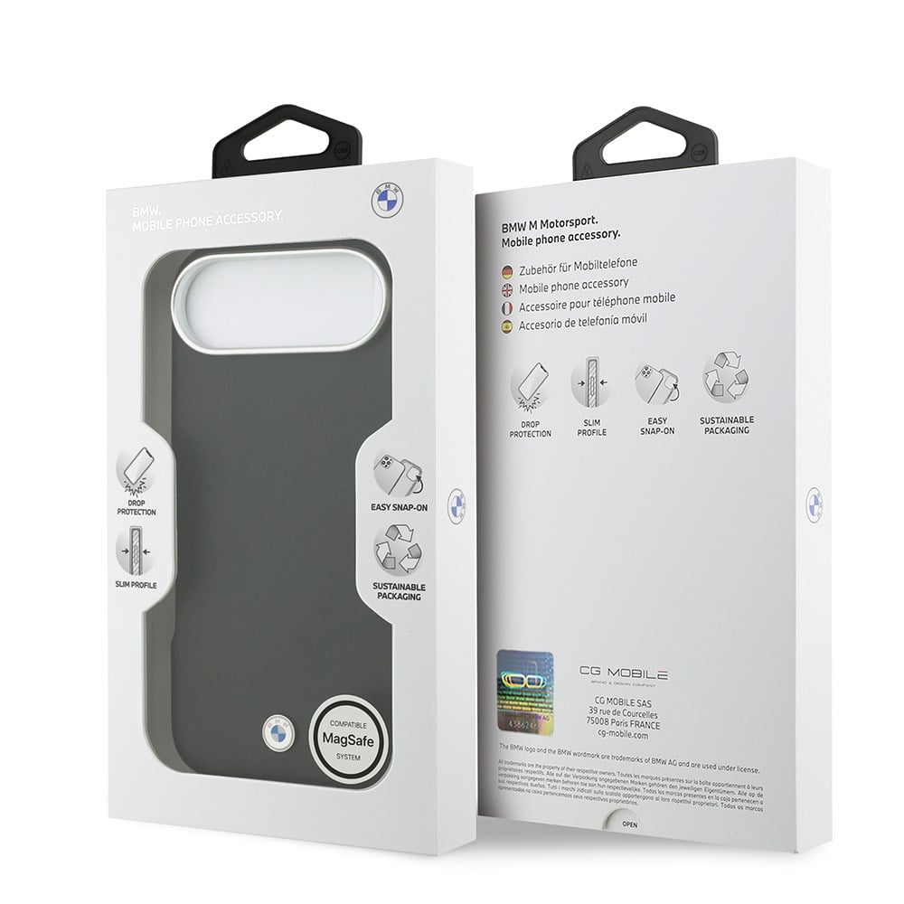 Apple iPhone 17 Air Kılıf BMW Orjinal Lisanslı M-safe Şarj Özellikli Metal Logolu Tam Kaplama Deri Kapak